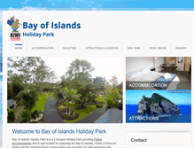 Tablet Screenshot of bayofislandsholidaypark.co.nz